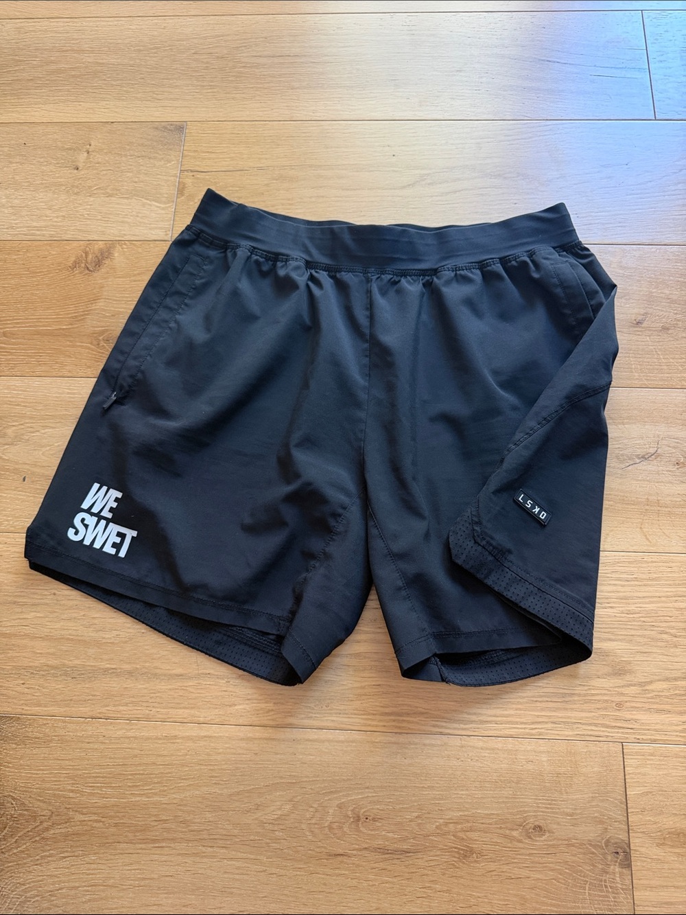 LSKD “WE SWET” iron on 7” Black Men's Athletic Shorts